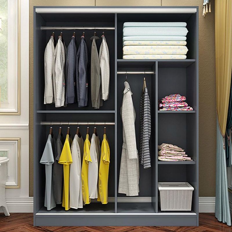 Contemporary Wardrobe Armoire Wood Combination Armoire With Doors