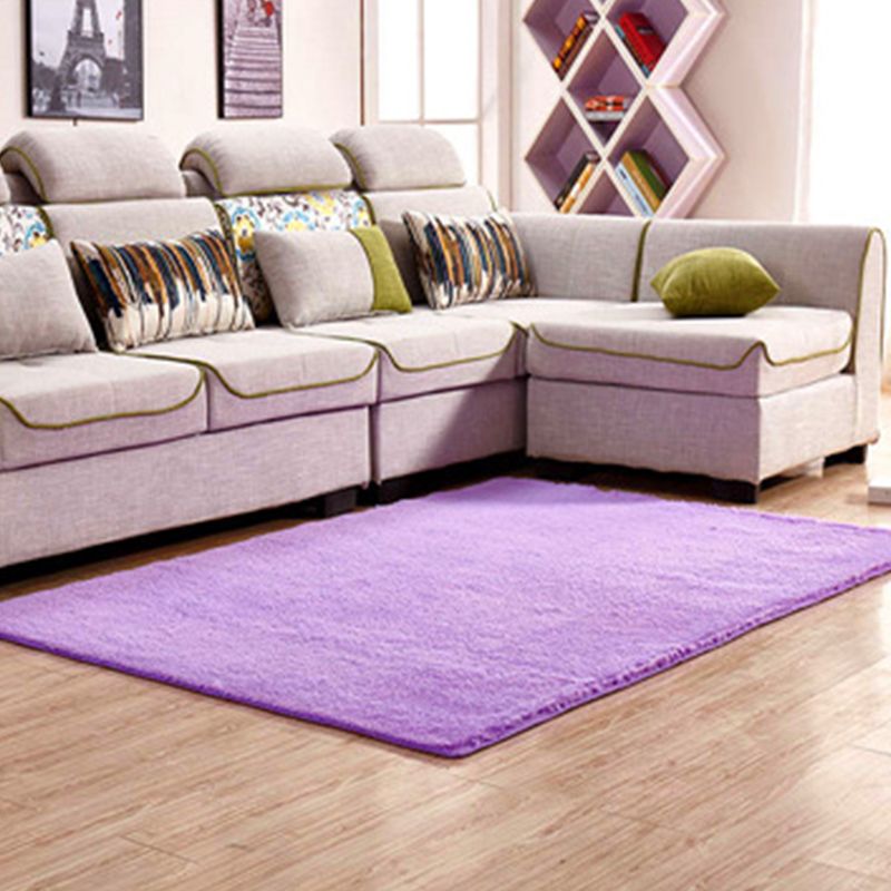 Simple Multi Color Plain Rug Cotton Comfort Area Carpet Non-Slip Backing Pet Friendly Rug for Bedroom