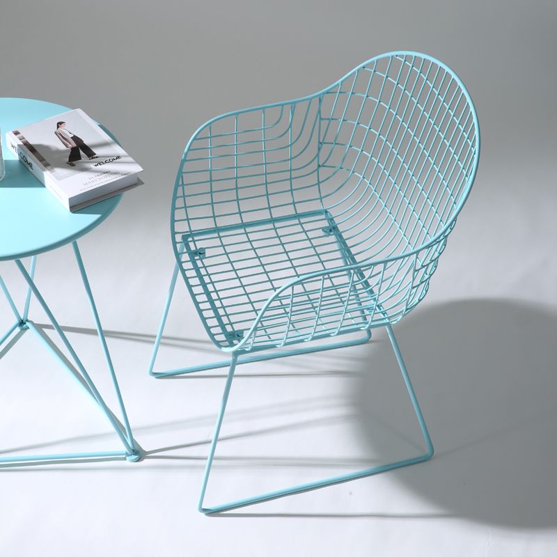 Contemporary Style Metal Dining Room Chair Windsor Back Arm Chair for Kitchen