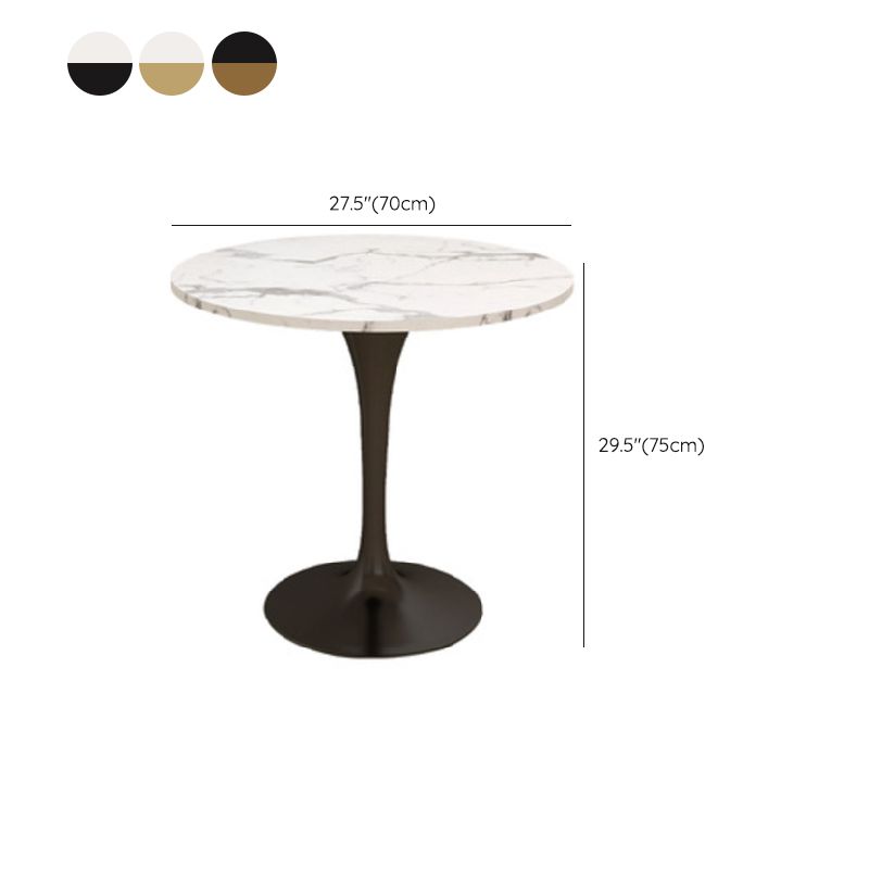 Modern Round Dining Table for Kitchen Dinette Table with Metal Tulip