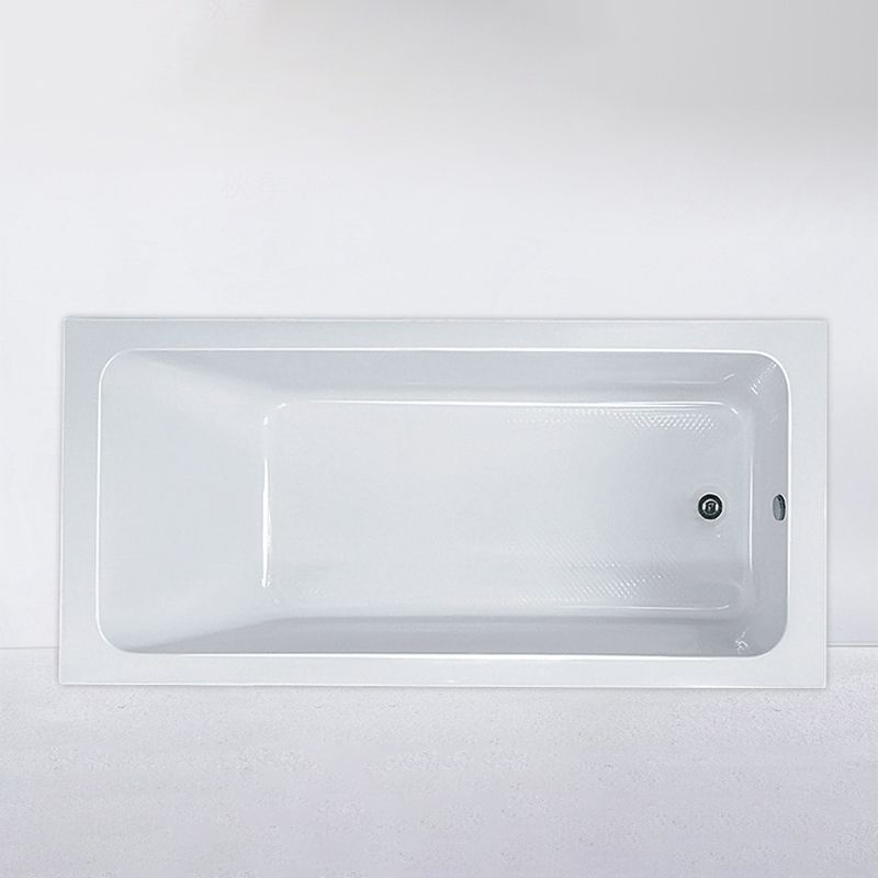 Modern Drop-in Acrylic Bathtub Internal Drain White Soaking Tub