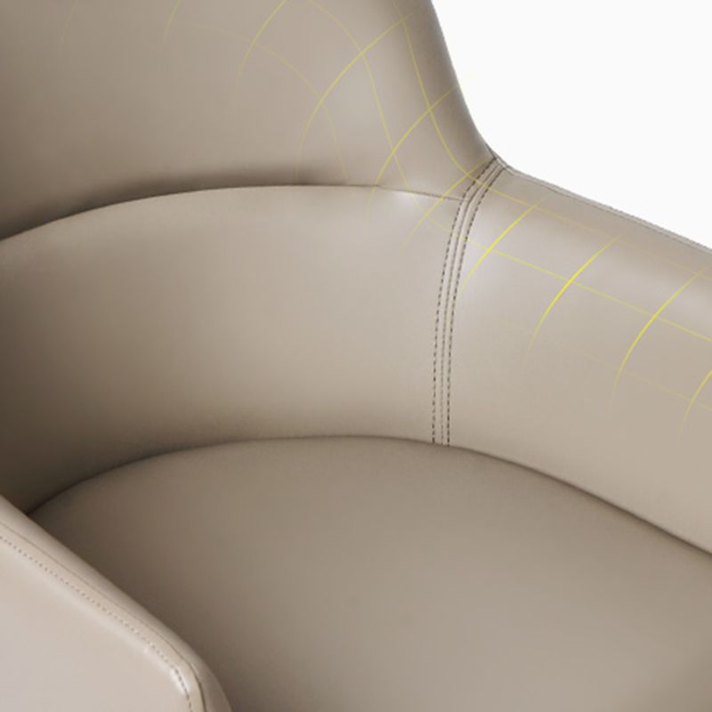Contemporary Faux Leather Arm Dining and Accent Chairs in Gray