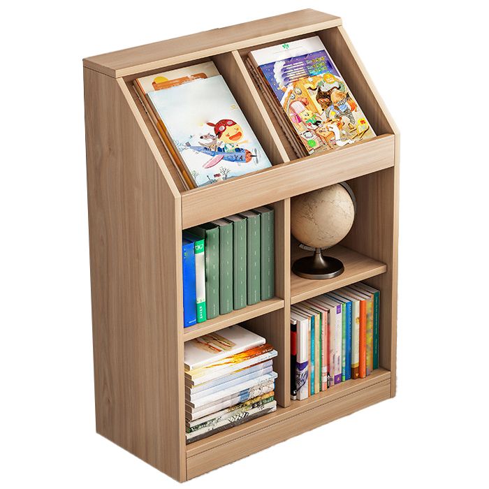 Wooden Bookshelf Modern Home Office Bookcase with Rectangle Shelves