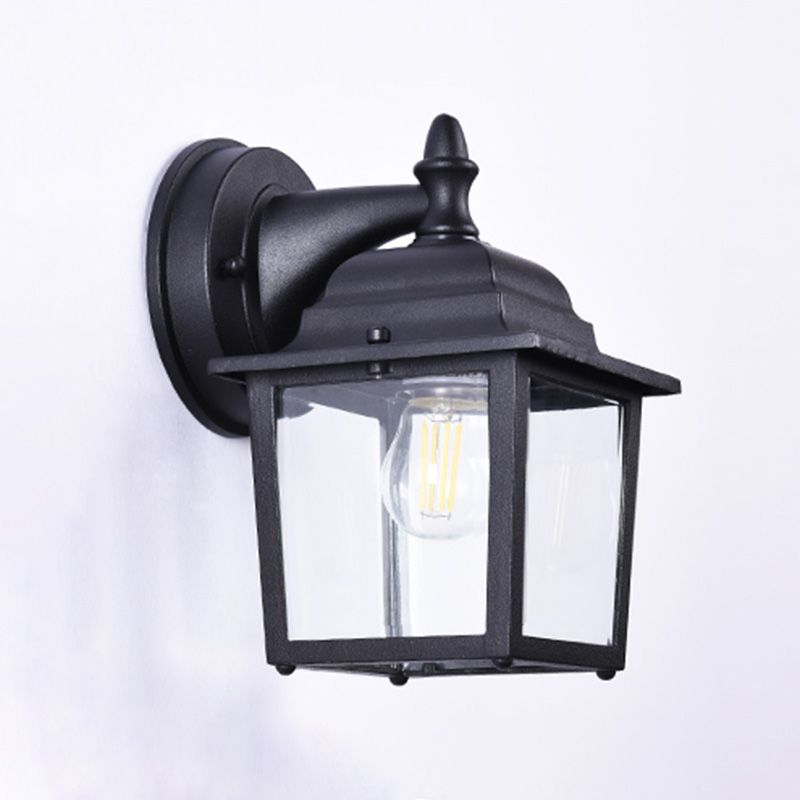 Schwarze quadratische Wandbeleuchtung minimalistische Glas Außenwandleuchten Beleuchtung