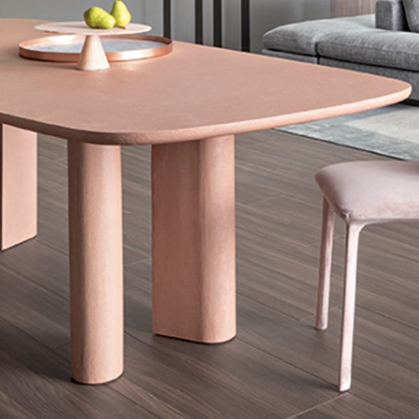 Modern Solid Wood Dining Table for restaurant Rectangle Table with Double Pedestal