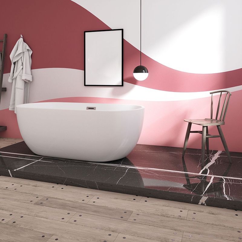 Contemporary Soaking Bathtub Acrylic Rectangular Tub for Home