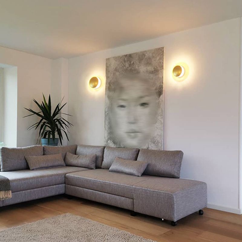 Lampade a sconde circolare in metallo moderno lampada a parete da letto da letto