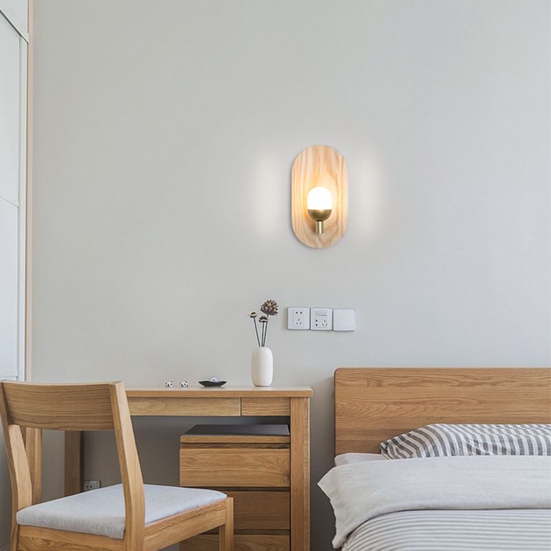 Moderne Holz Wandleuchte Scheuel ohne Pflanzen kreative Glasschattenwandleuchte