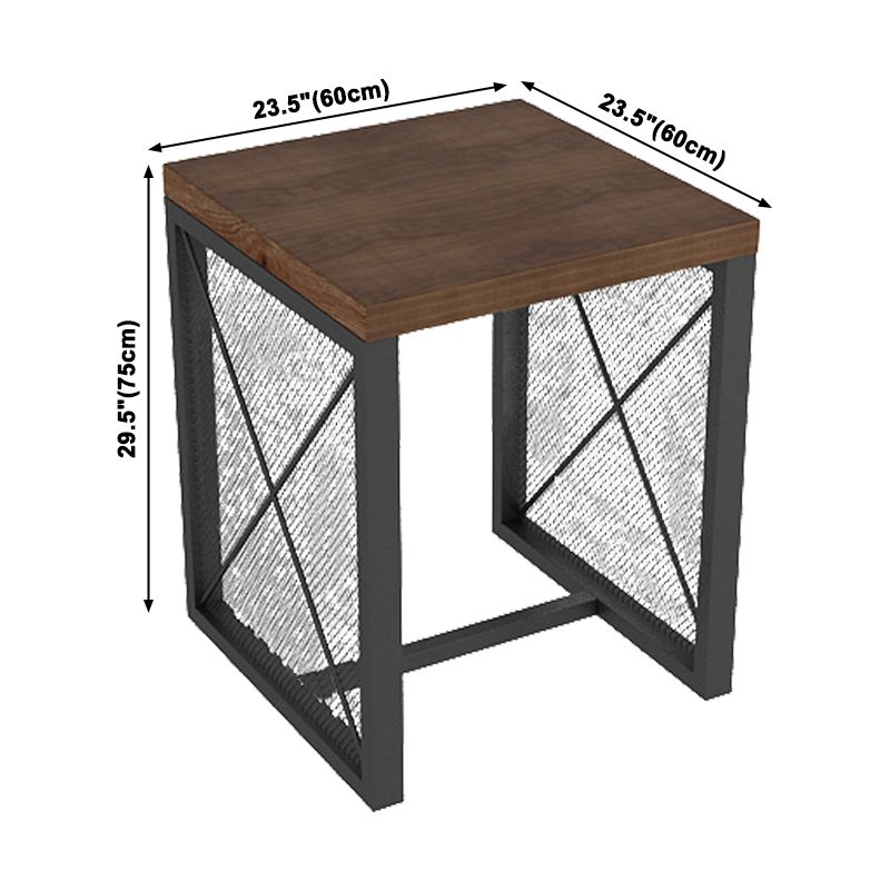 Table à manger industrielle en bois massif de pin avec base à tréteaux pour dîner de cuisine à domicile