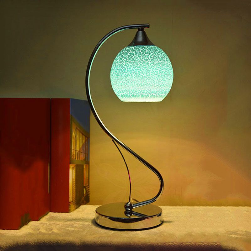 Lampada da comodino in vetro a cupola Lampada da tavolo contemporanea a 1 testa per camera da letto