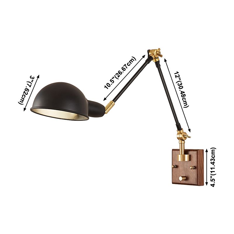 Éclair mural à bras rond à teinte