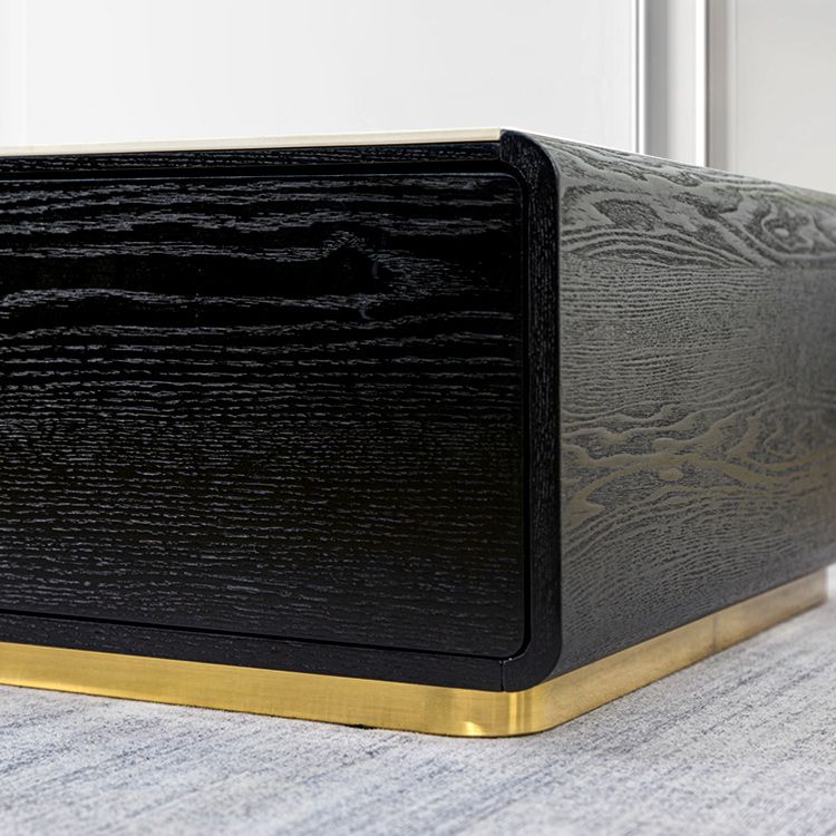 White Block Slate Rectangular Coffee Cocktail Table with Storage