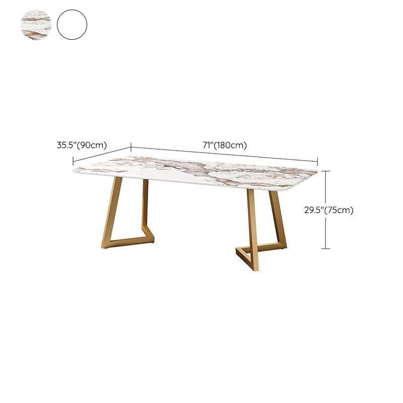 Iron and Slate Table Glam Style Simple Home Rectangular Dining Table