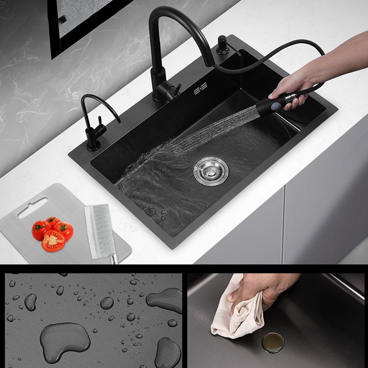 Stainless Steel Kitchen Sink Contemporary Style Single Bowl Kitchen Sink