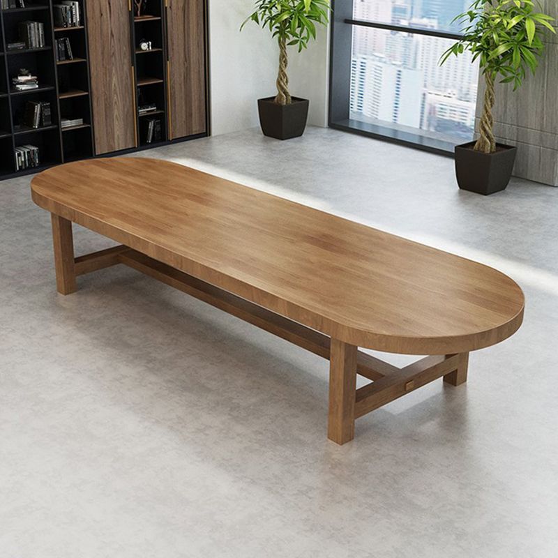 Solid Wood Oval Meeting Table Home Office Simplicity Writing Desk