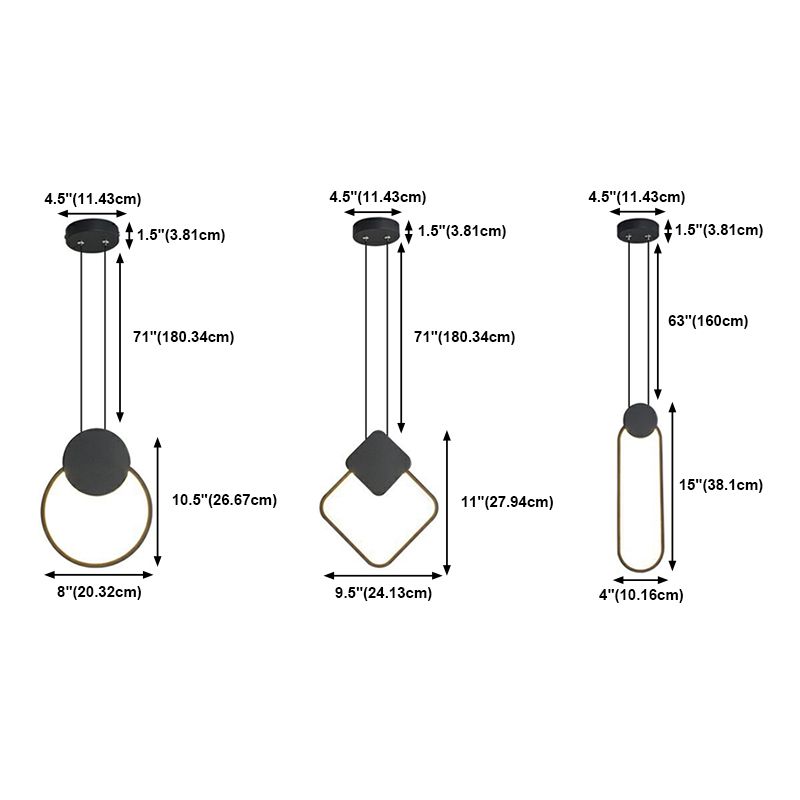 Style moderne suspendu luminaire en forme de bande LED Pendante Lumière pour le salon