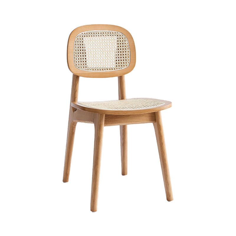 Cocina contemporánea de madera que cena la silla sin brazos con respaldo abierto que cena la silla