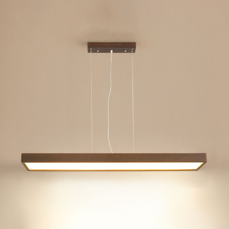 Rechthoek kroonluchter verlichtingsarmaturen eigentijds hout 1 lichte eiland kroonluchter