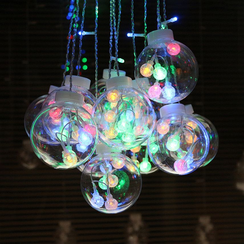 Luz de burbujas transparente luz colgante de cadena de plástico moderna para la decoración del festival