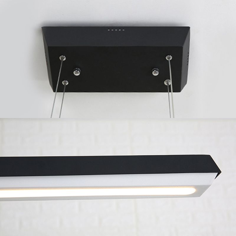 Éclairage pendentif de bureau LED avec mince kit de lampe à suspension moderne et linéaire rectangulaire linéaire pour le bureau
