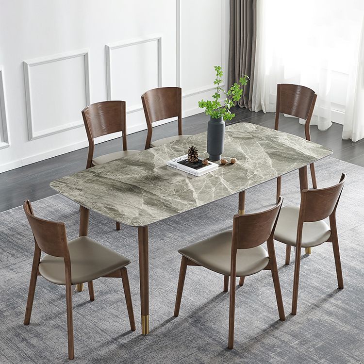 Sillas auxiliares de comedor de estilo escandinavo, sillas de comedor sin brazos con respaldo abierto de madera (juego de 2)