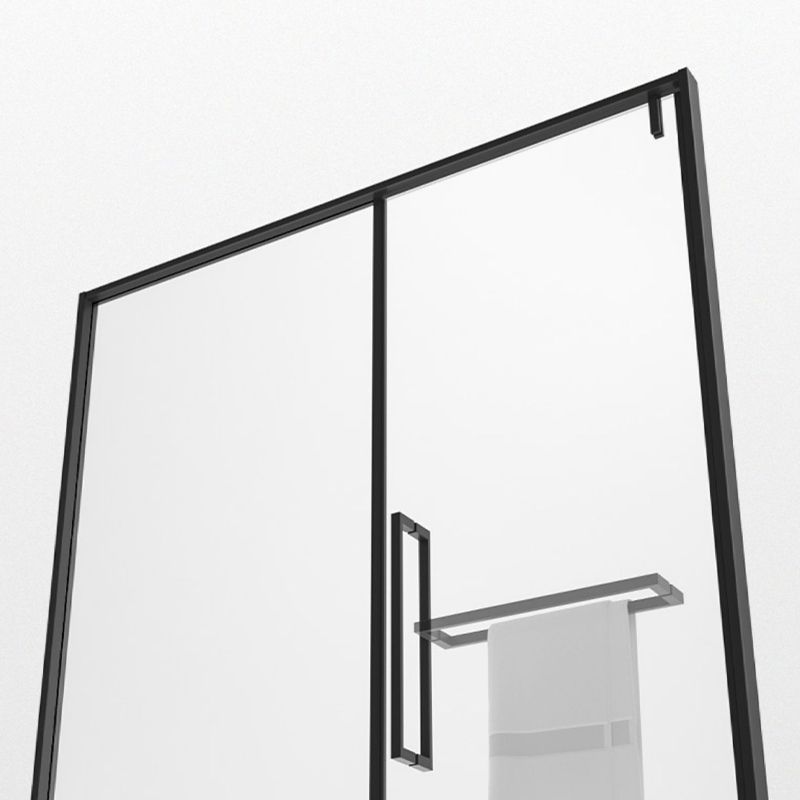 Black Full Frame One-line Pivot Door, Tempered Glass Shower Door