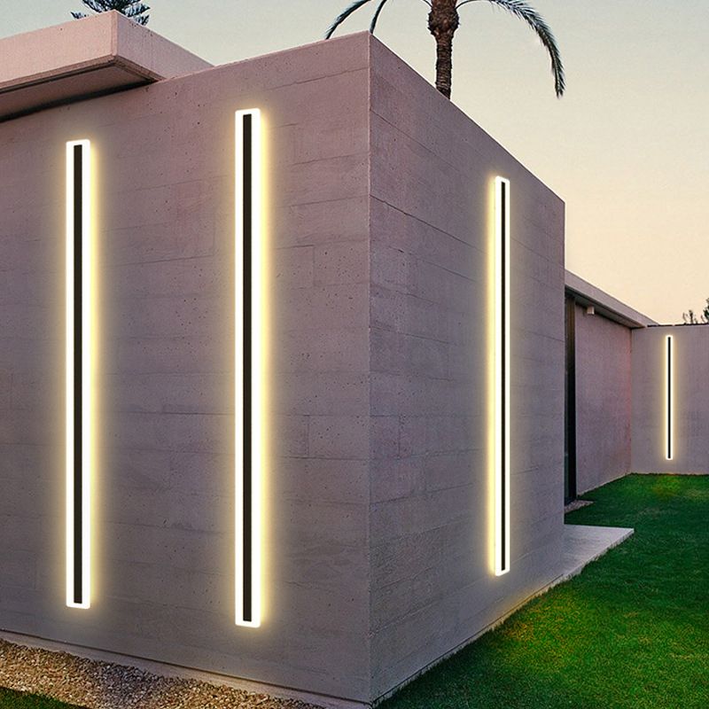 Linear Shape Wall Lighting Modern Style Metal 1 Light Sconce Lamp for Outdoor