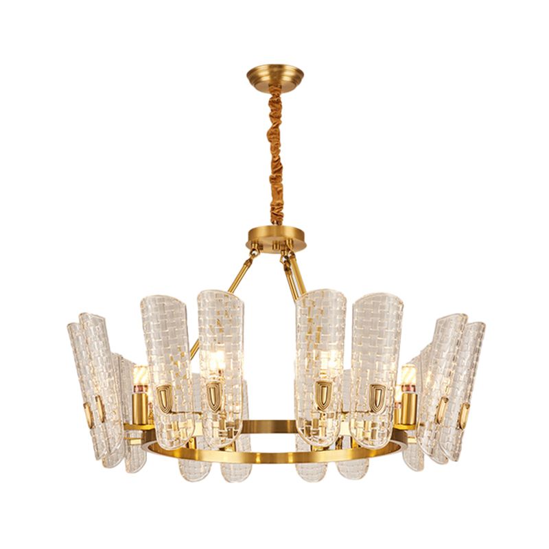 Lámpara de araña curvada de oro luz colgante posmoderna de vidrio colgante para comedor para comedor