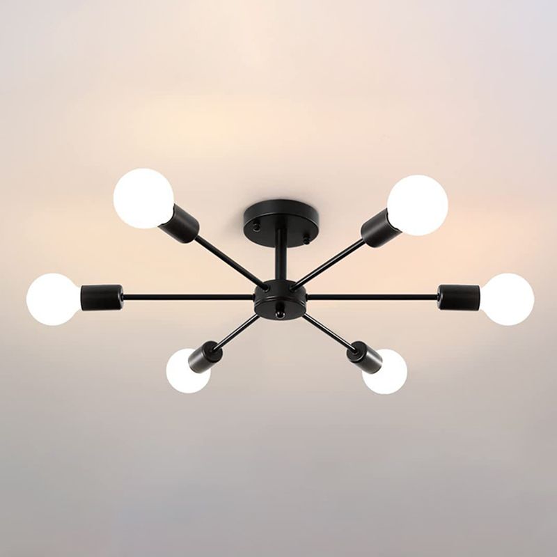 Metal Sputnik Shape Flush Mount Lights Modern Multi Light Flush Mount Light Fixtures