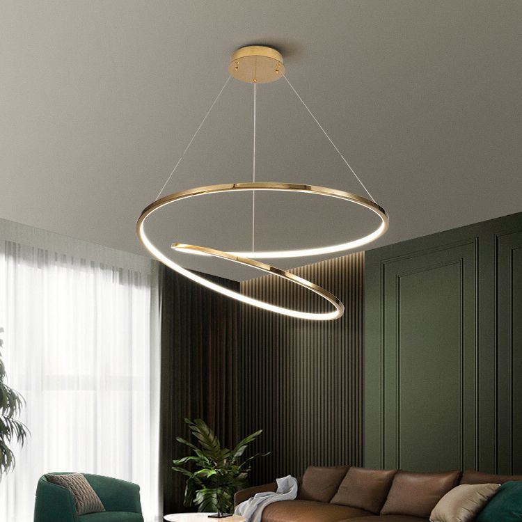 Twist Pendant Light Fixture Minimalist Stainless Steel LED Suspension Light