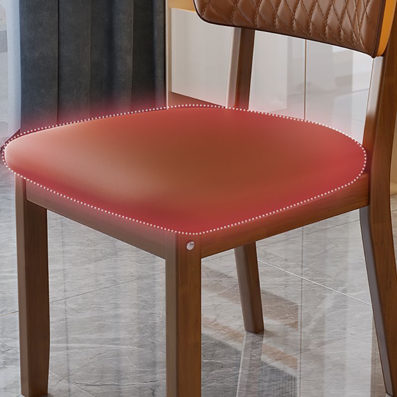 Contemporary Wood Dining Chairs Open Back Dining Side Chair for Restaurant Use