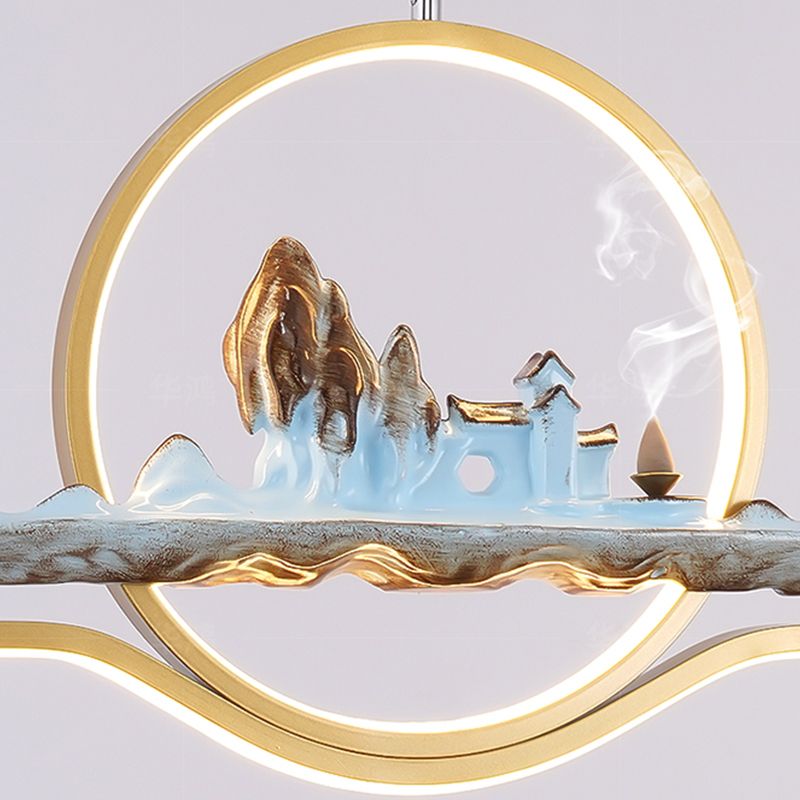 Luces colgantes colgantes lineales de estilo moderno de metal de metal de 2 luces accesorios de iluminación colgantes