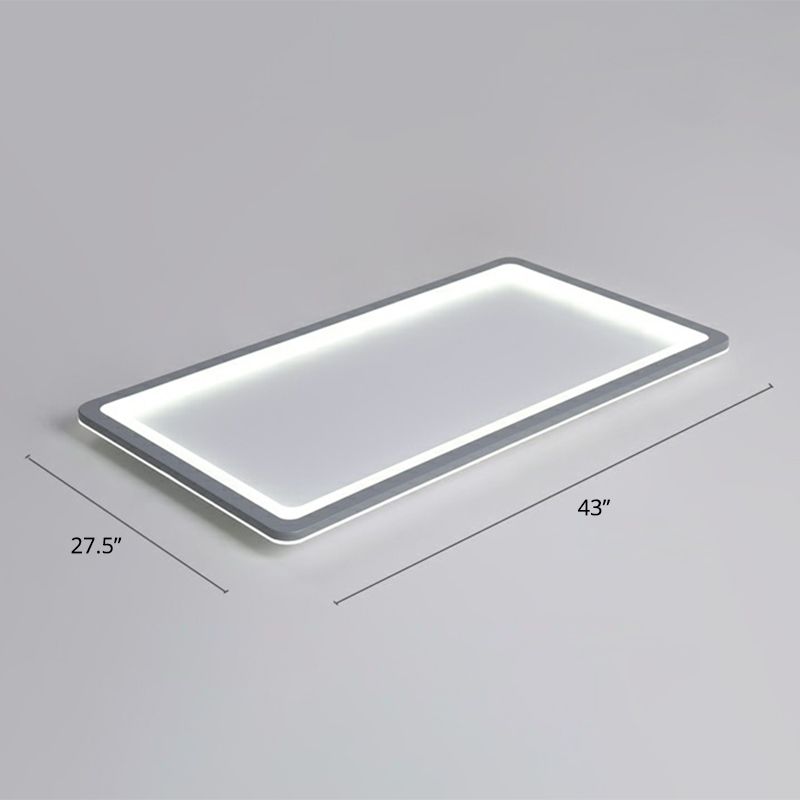 Nordic LED-Deckenleuchte, dunkelgrau, ultradünnes Panel, Unterputzmontage mit Acrylschirm