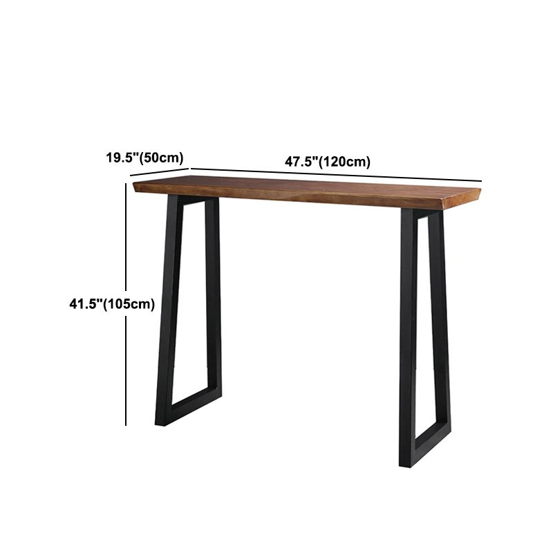 1/2/3 Pieces Industrial Iron Bar Table Set Rectangle Bistro Set with Pine Wood Top