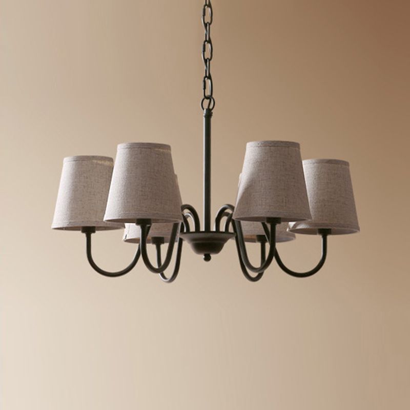 Multi-head hangende verlichtingsarmaturen Amerikaanse stijl kroonluchter hanglamp met stofschaduw
