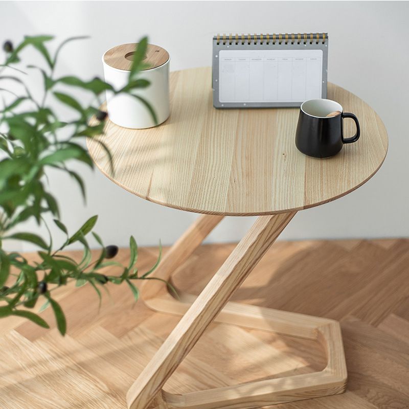 Solid Wood Abstract Table Round Scandinavian Living Room End Table
