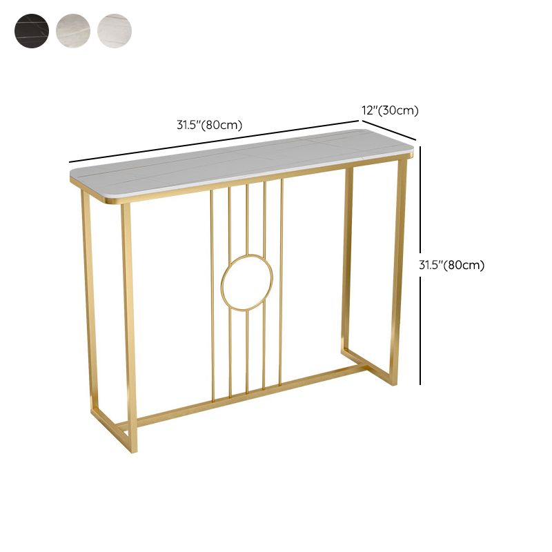 Glam Console Table Antique Finish Console Sofa Table in Stone
