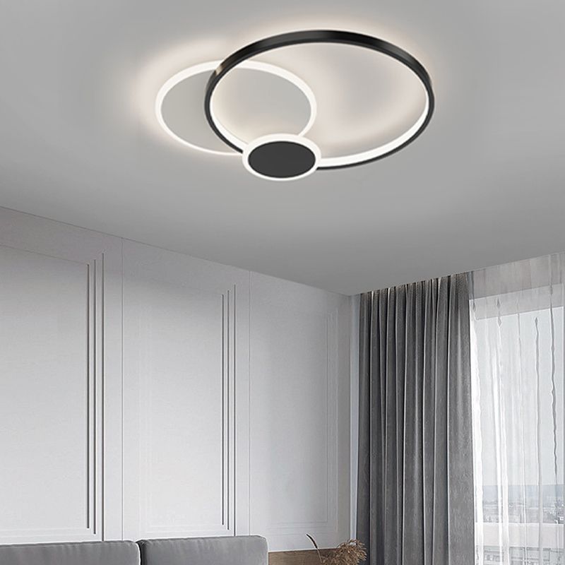 Creative Ceiling Mount Light Fixture with White Acrylic Shade for Living Room