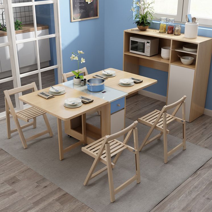Tabla superior de madera artificial plegable Tabla rectángulo extensible con base de caballete de almacenamiento