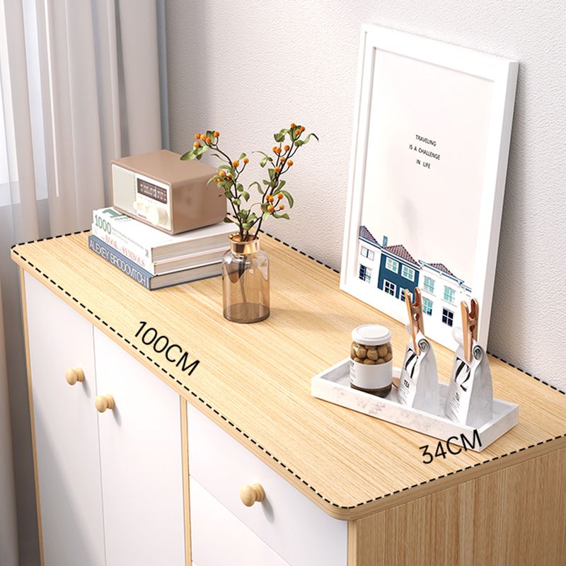 Scandinavian Natural Wood Storage Chest with Drawers for Home