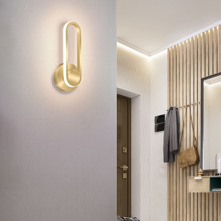 Noordse moderne eenvoudige rechthoekige goud LED Persoonlijkheid Woonkamer Wandlamp