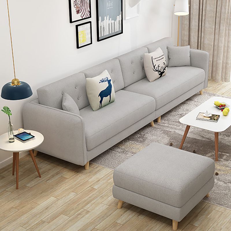 Tessuto grigio moderno/divano standard in pelle finta braccio quadrato di divano trapuntato