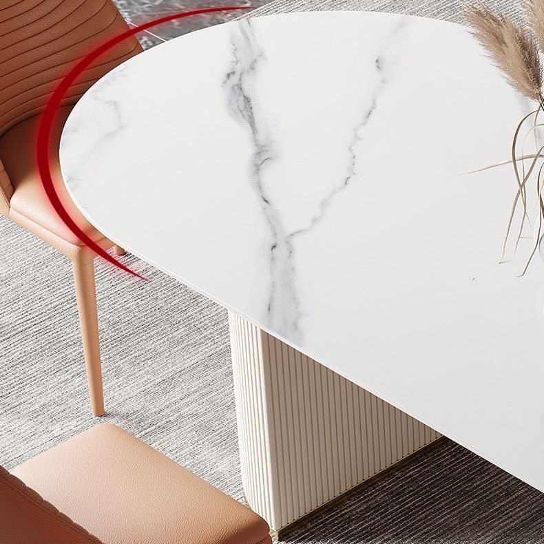 Contemporary 1/4/5/6/7 Pieces Dining Set Oval Sintered Stone Dining Room Set