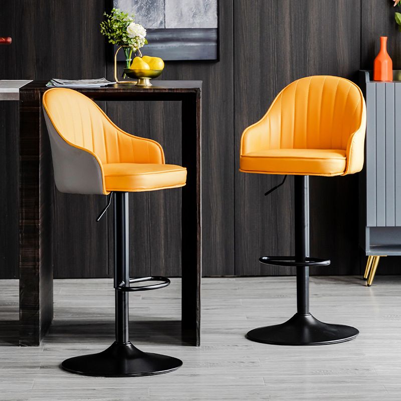Metal Contemporary Kitchen Dining Room Arm Stool Adjustable Height Barstool