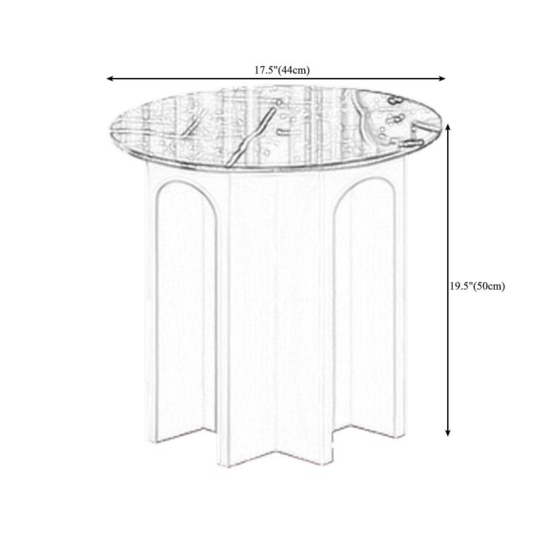 Pedestal 1 Single Coffee Table Marble/Metallic Cocktail Table