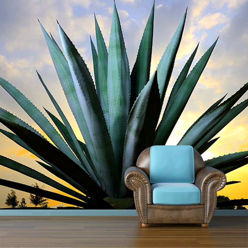 Agave Plant Wall Covering for Living Room Bedroom Home Decor, Customized Size