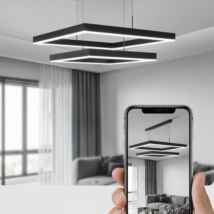 Square Pendant Light Fixture Modern Minimalist Style Acrylic Pendant Light