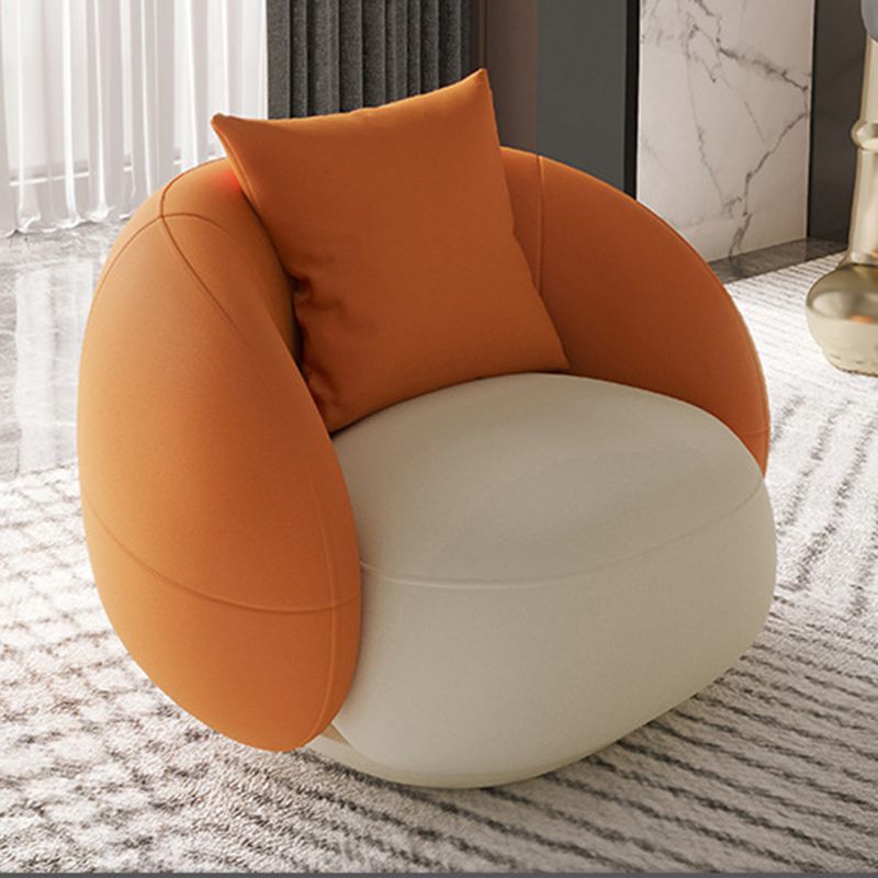 Sloped Arm Tight Back Curved Sofa Contemporary Faux Leather Sofa