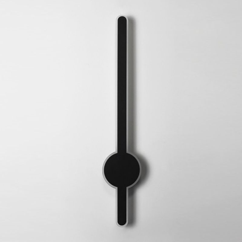 Metal Linear Shape Wall Mount Lighting Modern 1-Light Wall Mount Light Fixture in Black