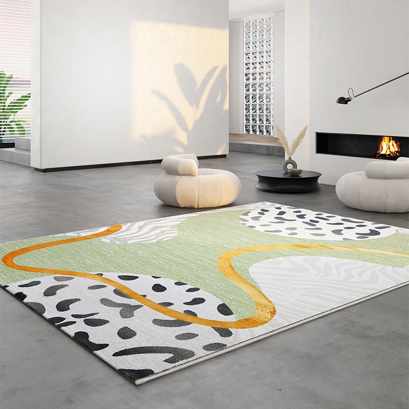 Modern Polyester Carpet Trendy Zebra Pattern Carpet Non-Slip Area Rug for Living Room